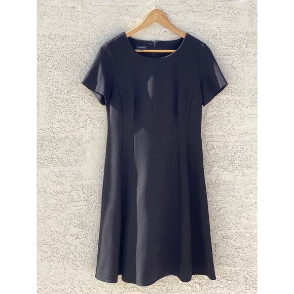 Talbots Dresses & Skirts - Talbots Short Sleeve Ponte Knit Black Zip Back Dress - 4